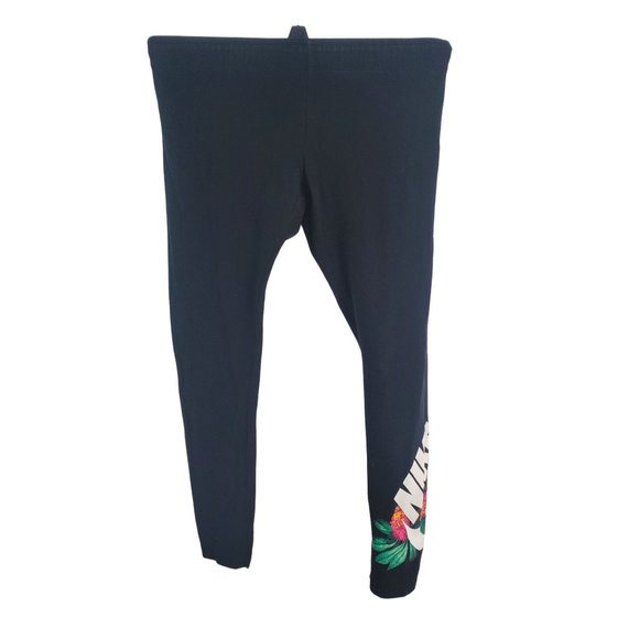 Nike Other - Nike Leggings Girls Medium Black Mid Rise Skinny Leg Logo Casual Kids Bottoms